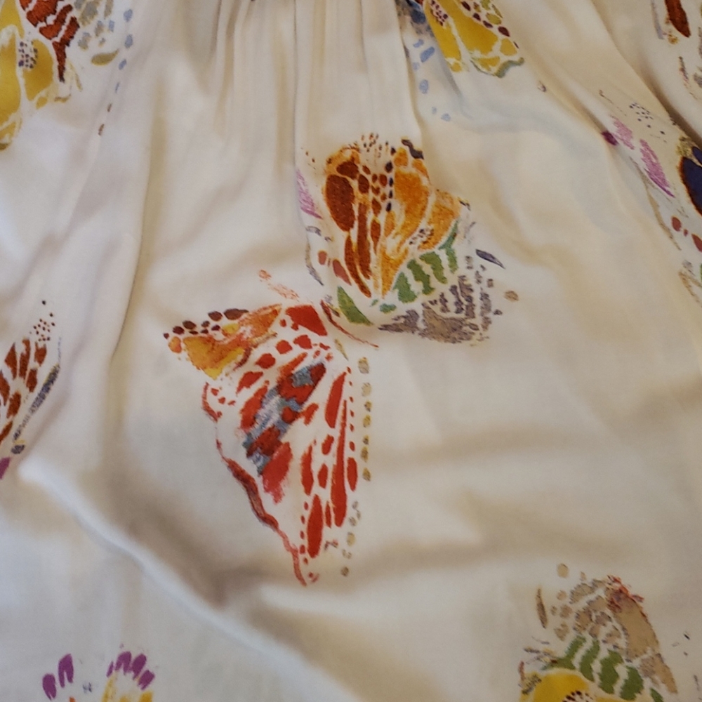 FREE PEOPLE Ivory Field of Butterflies Tunic. sz XS - Picture 7 of 16